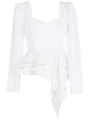 Martha Medeiros Eva Tricoline asymmetric blouse - White