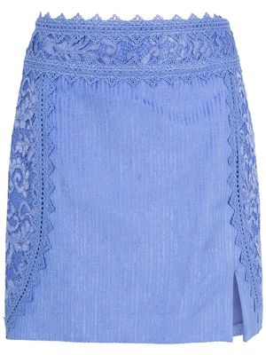 Martha Medeiros Fiorella lace skirt - Blue