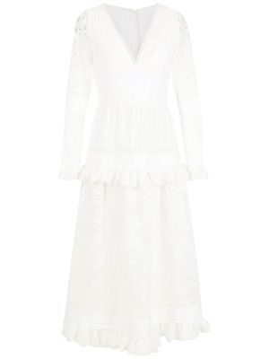Martha Medeiros Giselle lace midi dress - White