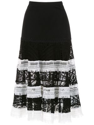 Martha Medeiros knitted midi skirt - Black