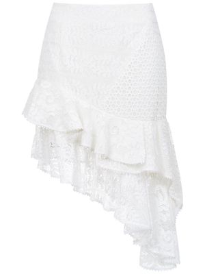 Martha Medeiros lace asymmetric skirt - White