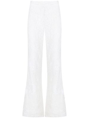 Martha Medeiros Marianne lace flared trousers - White