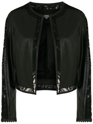 Martha Medeiros Micaela lace-detail leather jacket - Black