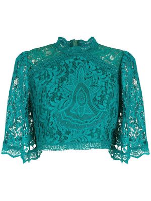Martha Medeiros Nicolly lace crop top - Green