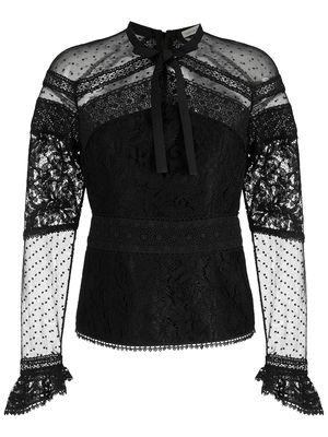 Martha Medeiros Ornella lace blouse - Black