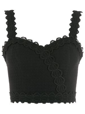 Martha Medeiros Penelope crochet crop top - Black