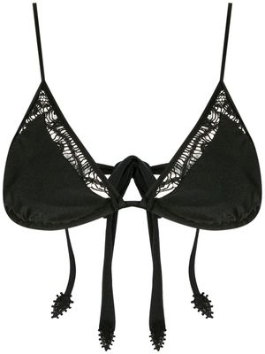 Martha Medeiros Raissa triangle bikini top - Black