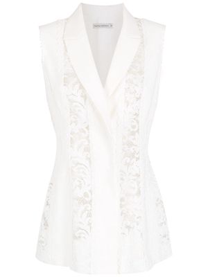 Martha Medeiros Thais lace waistcoat - White