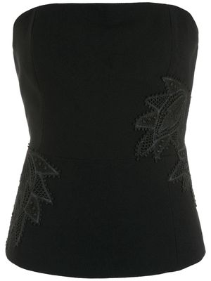 Martha Medeiros Thalita floral-lace strapless top - Black