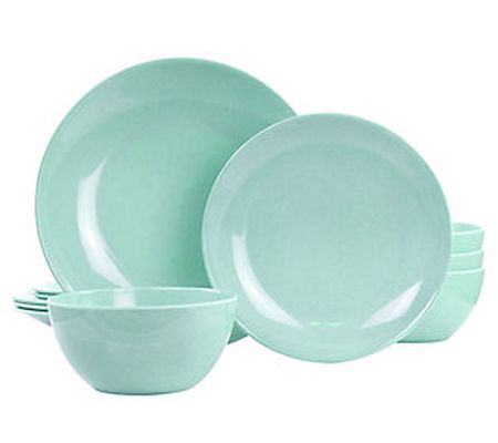 Martha Stewart 12 Piece Melamine Dinnerware Set in Blue