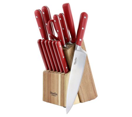 Martha Stewart 14 Piece Stainless Steel Cutlery Set in Red