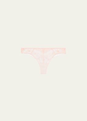 Marthe Low-Rise Embroidered Tulle Tanga
