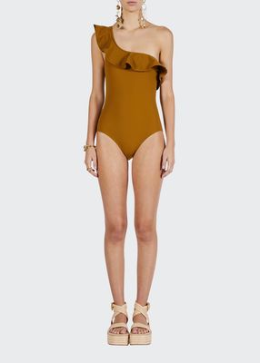 Martina One-Shoulder Maillot One-Piece Swimsuit