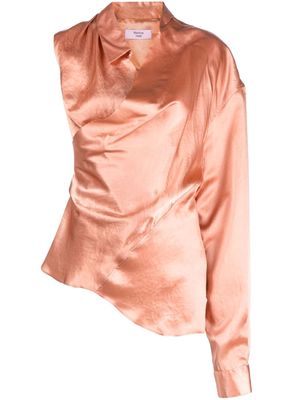 Martine Rose asymmetric satin shirt - Pink