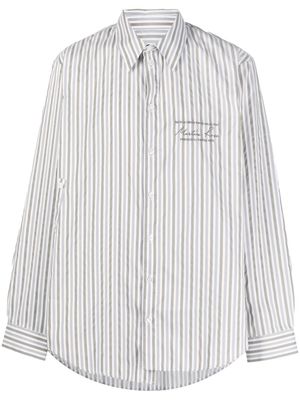 Martine Rose asymmetric striped shirt - White