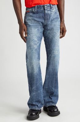 Martine Rose Backstrap Rigid Bootcut Jeans in Noughties Wash