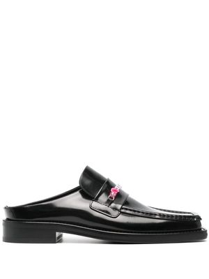 Martine Rose bead chain leather loafers - Black