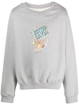 Martine Rose Better Days bunny-print cotton sweatshirt - Grey