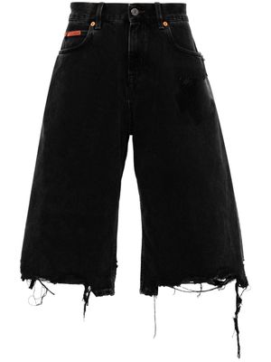 Martine Rose Blwaga tape-embellished denim shorts - Black