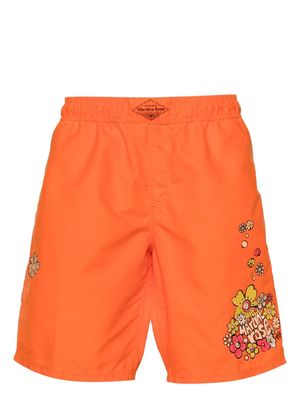 Martine Rose Board floral-print swim shorts - Orange