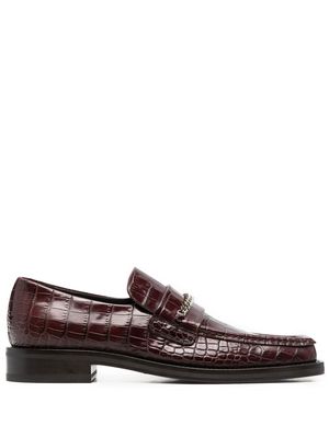 Martine Rose chain-link crocodile-effect loafers - Brown