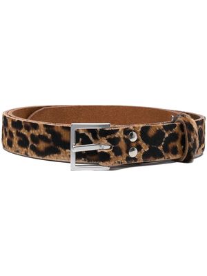 Martine Rose cheetah-print calf-hair belt - Brown
