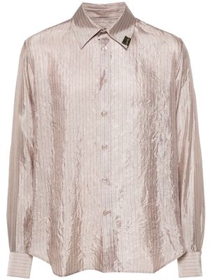 Martine Rose crinkled striped satin shirt - Neutrals