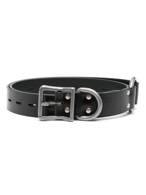 Martine Rose debossed-logo leather belt - Black