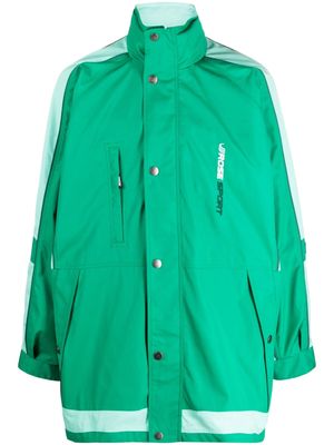Martine Rose embroidered-logo button-fastening jacket - Green