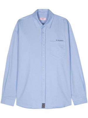 Martine Rose embroidered-logo cotton shirt - Blue