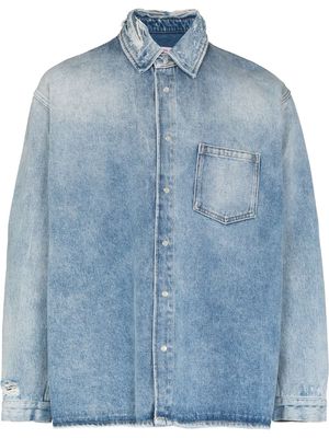 Martine Rose embroidered logo denim shirt - Blue