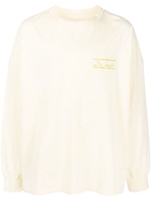 Martine Rose embroidered logo long-sleeve T-shirt - Yellow
