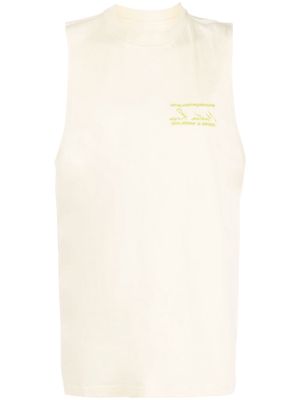 Martine Rose embroidered-logo tank top - Yellow