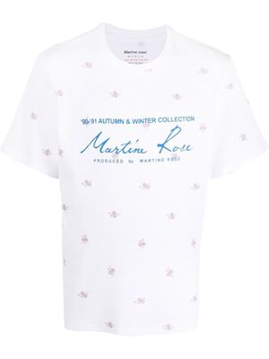 Martine Rose floral logo-print T-shirt - White