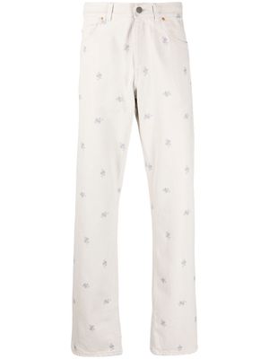 Martine Rose floral-print straight-leg jeans - Neutrals