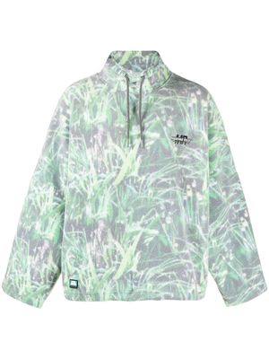 Martine Rose grass-print fleece-texture sweatshirt - Green