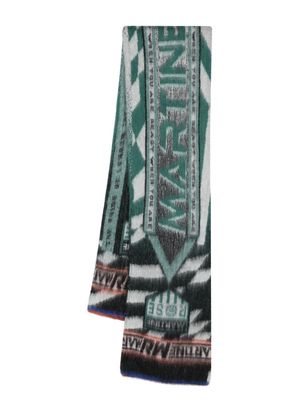 Martine Rose intarsia-knit logo scarf - Green
