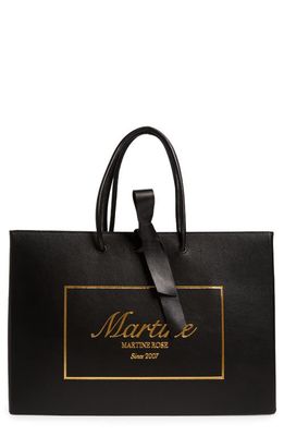 Martine Rose Large Foil Logo Faux Leather Shopper in Black