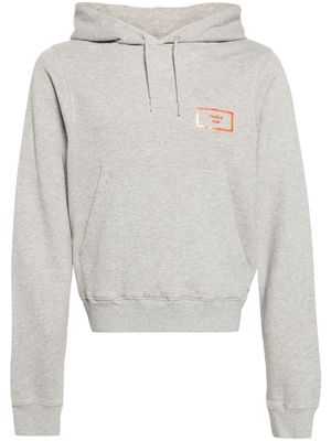 Martine Rose logo-appliqué cotton hoodie - Grey