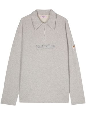 Martine Rose logo-embroidered cotton polo shirt - Grey
