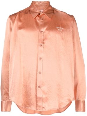 Martine Rose logo-embroidered satin shirt - Pink