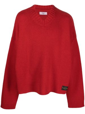 Martine Rose logo-patch knitted jumper - Red