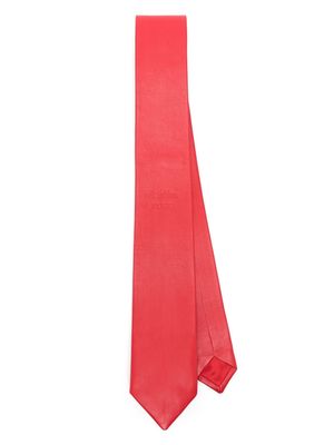 Martine Rose logo-patch leather tie - Red