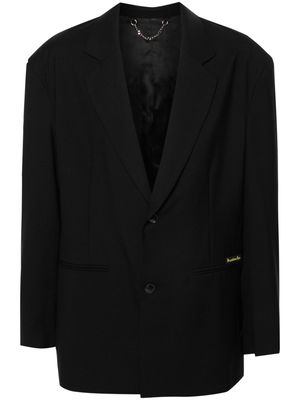 Martine Rose logo-patch single-breasted blazer - Black