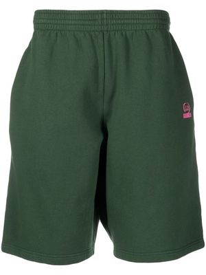 Martine Rose logo-print cotton track shorts - Green