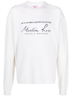 Martine Rose logo-print crewneck sweatshirt - White