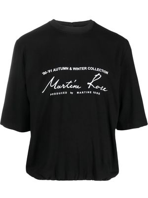 Martine Rose logo-print front-zip T-shirt - Black