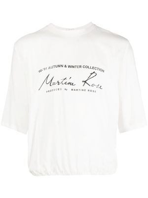 Martine Rose logo-print front-zip T-shirt - White