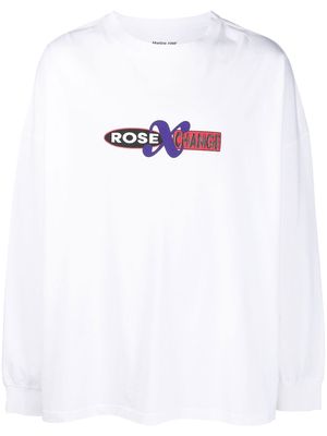 Martine Rose logo-print long-sleeve cotton T-shirt - White