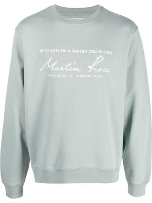 Martine Rose logo-print long-sleeve sweatshirt - Green
